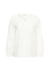 Langarmbluse Kaffe CURVE "Damen Bluse langarm KCnioma", Damen, Gr. 48, wei&szlig; (chalk), Obermaterial: 80% Viskose CV. 20% Polyamid PA., Blusen Langarmbluse