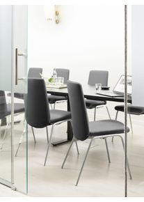 Polsterstuhl stressless "Laurel", grau (charcoal dinamica, chrom gl&auml;nzend), B:57cm H:92cm T:59cm, Microfaser DINAMICA (88% Polyester, 12% Polyurethan), St&uuml;hle, Polsterstuhl, Low Back, Gr&ouml;&szlig;e M, mit Beinen aus Stahl in Chrom gl&auml;nzend