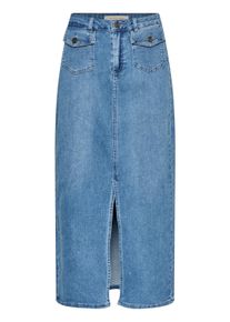 Jeansrock Kaffe "Damen Denimrock KAandrea", Damen, Gr. 34, blau (light blau washed denim), Obermaterial: 65% Baumwolle CO. 24% Polyester PES. 10% Viskose CV. 1% Elasthan EL., R&ouml;cke Jeansrock