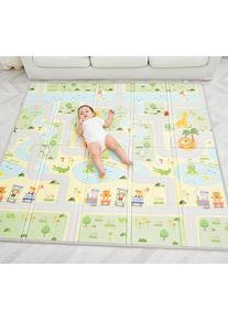 Superbe Bebe Vikbar krypmatta f&ouml;r baby | flerf&auml;rgad | Gator | 200 cm