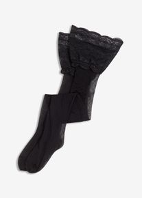 Stay-ups med spets (20 den) - svart - storlek 52/54 (XXL) - bonprix
