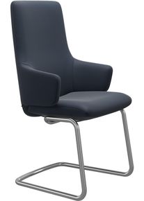 Polsterstuhl stressless "Laurel", blau (oxford blau paloma, chrom gl&auml;nzend), B:58cm H:105cm T:60cm, Leder PALOMA: PALOMA ist ein durchgef&auml;rbtes Semianilin-M&ouml;belleder mit nat&uuml;rlicher Narbung., St&uuml;hle, Polsterstuhl, High Back mit Armlehne, Gr&ouml;&szlig;e L, mit Beinen aus Stahl in Chrom