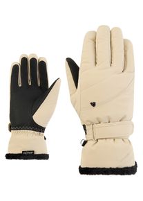 Skihandschuhe Ziener "KEAKA-Z AQUASHIELD PrimaLoft DAMEN", Damen, Gr. 8,5, beige (soft taupe), Materialmix, Handschuhe Skihandschuhe, wasserdicht, winddicht, atmungsaktiv, extra warm, Pl&uuml;schfutter