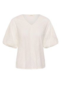 Kurzarmbluse Cream "Damen Kurzarm-Bluse CRBritta", Damen, Gr. 36, wei&szlig; (snow wei&szlig;), Obermaterial: 100% Baumwolle CO., Blusen Kurzarmbluse