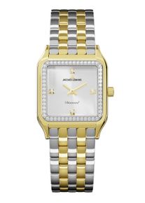Quarzuhr Jacques Lemans "Antwerpen Diamond", silbergoldfarben, Armbanduhren, Damen, Quarzuhr, Armbanduhr, Damenuhr, Edelstahlarmband, Lab Grown