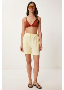 Hoge Taille Mini Shorts met Trekkoord en Binding Detail