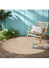 Muratap Natur vloerkleed garden rond buitenkleed sisal laagpolig indoor en outdoor 160 cm rond
