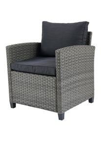 Ondega Gartensessel, Grau, Metall, Kunststoff, Textil, eckig, 65x67x73 cm, Gartenm&ouml;bel, Gartensessel, Gartenst&uuml;hle