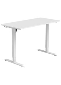 Livetastic Schreibtisch, Wei&szlig;, Metall, Kunststoff, Holzwerkstoff, rechteckig, eckig, 60x70-115x120 cm, h&ouml;henverstellbar, Memoryschalter, Getr&auml;nkehalter, Headsethalter, B&uuml;rom&ouml;bel, Schreibtische, H&ouml;henverstellbare Schreibtische