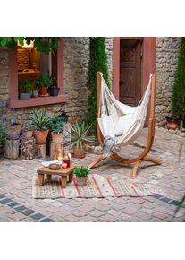 La Siesta H&auml;ngematte, Naturfarben, Wei&szlig;, Holz, Eukalyptusholz,Eukalyptusholz, Schichtholz,massiv, 100x152x92 cm, Gartenm&ouml;bel, Gartenschaukeln, H&auml;ngematten