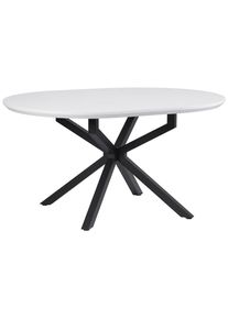 Livetastic , Schwarz, Wei&szlig; , Metall, Holzwerkstoff , oval , 148x108x108 cm , ausziehbar ,