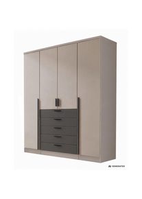 M&Ouml;BELIX M&ouml;belix , Graphitfarben, Kaschmir , Holzwerkstoff , 4 F&auml;cher , 5 Schublade(n) Schubladen , 181x210x52 cm ,