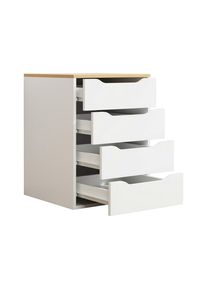 Livetastic , Wei&szlig;, Eichefarben , Holzwerkstoff , 4 Schublade(n) Schubladen , 46x61x42 cm ,