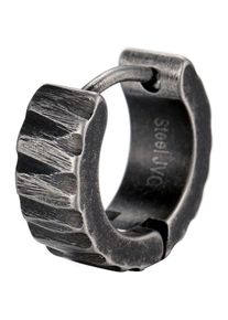 Firetti, Damen, Single-Creole &raquo;Schmuck Geschenk Edelstahl Ohrschmuck Ohrring Crag Fels&laquo;, antikfarben-schwarz, 14 mm, Markant gestalteter Ohrring mit 