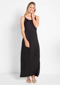 Maxikleid tailliert aus flie&szlig;endem Viskose Mix, schwarz, Gr&ouml;&szlig;e 36/38 (S), Viskose, bonprix