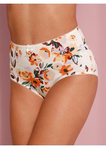 Damen Taillenslip im 5er-Pack in champagner-bedruckt + orange + apricot + bordeaux ,Gr&ouml;&szlig;e 44/46, WITT, 95% Baumwolle, 5% Elasthan