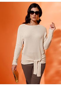 Damen Langarm-Pullover im Baumwoll-Modal-Mix in elfenbein ,Gr&ouml;&szlig;e 48, WITT, 50% Baumwolle, 50% Modal