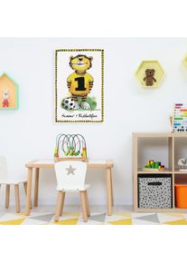 Leinwandbild LUCKYLINDE "Der kleine Tiger - Fu&szlig;ballfan", bunt (farbe bild(er): bunt), B:40cm H:60cm T:2cm, Canvas, Holzrahmen, Bilder, Leinwandbild, Exklusive JANOSCH Kindermotive