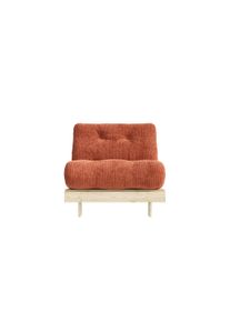 Fissler Daybett KARUP DESIGN "Roots Sofa Bed, Schlafsofa, Bettfunktion, FSC-Massivholz, B: 90 cm", retro orange, B:90cm H:85cm, Bezug 83% Polyester, 17% Nylon, Daybetten, Daybett, Inkl. Futonmatratze. Made in Europe, minimalistisches Design