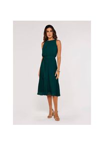 Apricot Midikleid &raquo;Plissee Kleid&laquo; Stoffg&uuml;rtel, mit Bindeband gr&uuml;n, Gr&ouml;&szlig;e XL (42)