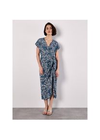 Apricot Midikleid &raquo;Druckkleid&laquo; 2 tlg. in Wickeloptik blau, Gr&ouml;&szlig;e L (40)