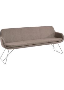 Essbank Musterring "Tavia", grau (taupe, edelstahl), B:180cm H:87cm T:66cm, 100% PES, Sitzb&auml;nke, Essbank, Schlittengestell in drei Ausf&uuml;hrungen, Breite 180, 200 oder 220 cm