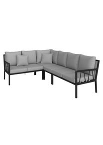Amatio Pro Loungegarnitur, Anthrazit, Grau, Metall, F&uuml;llung: Baumwollf&uuml;llung,Schaumstoff, seitenverkehrt montierbar, L-Form, 254x197 cm, Gartenm&ouml;bel, Loungem&ouml;bel, Loungegarnituren