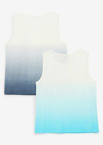 bonprix Maiou sport din bumbac 100% cu degrade cromatic (set 2 buc.), alb, 158