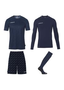 Sportanzug UHLSPORT "Torwart-Sets Progressive Kids", M&auml;dchen, Gr. 128, blau (marine), Obermaterial: 100% Polyester Pol. recyc.., Sportanz&uuml;ge Sportanzug