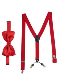 Hosentr&auml;ger MASSI MORINO "Massi Morino Hosentr&auml;ger-Set", Herren, Gr. 1, rot, Obermaterial: 100% Polyester PES., Hosentr&auml;ger Hosentr&auml;ger, mit Fliege