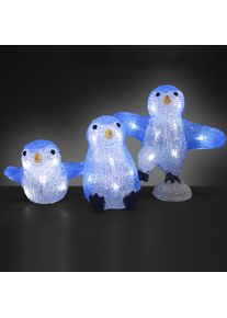 Deuba LED Acryl Figuren Weihnachten Pinguin-Familie