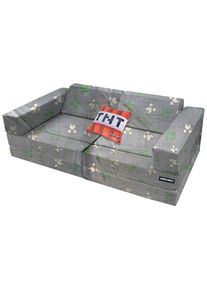 P & B Jugend- UND Kindersofa, Grau, Textil, Gaming, F&uuml;llung: Polyester, 120x60x60 cm, Relaxfunktion, Liegefunktion, individuell planbar, Wohnzimmer, Sofas & Couches, Schlafsofas, Sonstige Schlafsofas