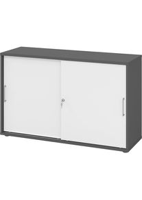 eurokraft pro Schuifdeurkast, hoogte 748 mm, 1 legbord, grafiet / wit