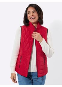 Damen Steppweste in kontrastreicher Verarbeitung in rot ,Gr&ouml;&szlig;e 50, WITT, 100% Polyester. Wattierung: 100% Polyester
