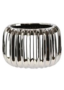 Dekovase I.GE.A. "Vase aus Keramik", silber, B:17cm H:12cm, Keramik, Vasen, Dekovase, Dekovase Blumenvase Modern f&uuml;r Tischdeko Tischvase Deko Trockenblume