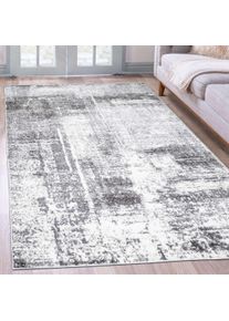 Teppich OTTO HOME "Salsa" Gr. 3, grau, B:120cm H:9mm L:180cm, Kunstfaser, Teppiche, Teppich, mit besonders weichem Flor, Kurzflor, im Vintage-Look, dichte Qualit&auml;t