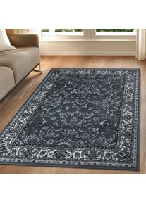 Teppich OTTO HOME "Ezzo, mit Bord&uuml;re, Kurzflor, Made in Belgium", grau, B:60cm H:7mm L:110cm, Polypropylen, Teppiche, Teppich, Orient-Optik, Teppich, Wohnzimmer, Esszimmer, Schlafzimmer