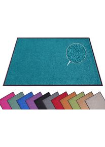Fu&szlig;matte Hanse Home "Wash & Clean" Gr. 15, blau (petrol), B:40cm H:7mm L:60cm, Kunstfaser, Teppiche, Fu&szlig;matte, Schmutzfangmatte, T&uuml;rmatte, In- und Outdoor, Teppich, L&auml;ufer, waschbar