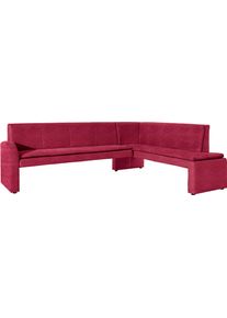 Eckbank exxpo - SOFA FASHION "Cortado, elegant und modern mit hohem Sitzkomfort", rot, B:265cm H:88cm T:196cm, Strukturstoff (88%Polyester, 12% Nylon) mit Absatz Luxuskunstleder;Luxus-Microfaser (Zusammensetzung: 10% Baumwolle, 90% Polyester), Sitzb&auml;nke, Eckbank, hohe Bodenfreiheit, sch&ouml;ne Detailverarbeitung
