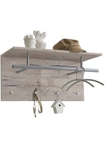 Garderobenpaneel FMD "Spot", braun (sandeichefarben), B:72cm H:35cm T:29,5cm, Holzwerkstoff, Garderobenpaneele, Garderobenpaneel