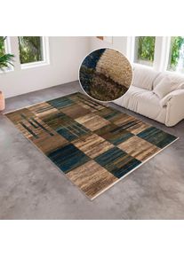 Teppich OTTO HOME "Beliz" Gr. 1, gr&uuml;n (moosgr&uuml;n), B:60cm H:9mm L:90cm, Kunstfaser, Teppiche, Teppich, mit Konturenschnitt, Kurzflor, 3D-Design, mit Fransen, Wohnzimmer