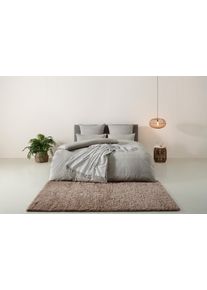 Bettw&auml;sche OTTO HOME "Melli", grau (grau meliert), B/L: 135cm x 200cm, 1 Stk., 1 Stk., Biber (180g/m&sup2;), B/L: 40cm x 80cm, 2, Biber (180g/m&sup2;), Obermaterial: 100% Baumwolle, Bettw&auml;sche, Bettw&auml;sche, Bettw&auml;sche aus Baumwolle, Leinen-Look in Melange-Optik