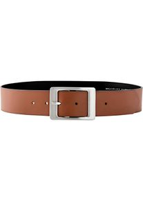 Lederg&uuml;rtel bonprix, Damen, Gr. 90, braun, Leder, G&uuml;rtel Lederg&uuml;rtel, aus B&uuml;ffelleder, bequeme Passform, unifarbenes Design, Casual Stil