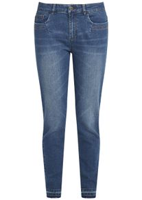 Bequeme Jeans oxmo "Jeans Hose OXIrabella", Damen, Gr. 26, L&auml;nge 30, blau (antique blau), Obermaterial: 98% Baumwolle CO. 2% Elasthan EL., Jeans Bequeme Jeans