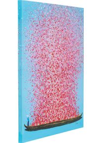 Leinwandbild KARE DESIGN "Flower Boat", bunt (farbe bild(er): blau), B:30cm H:40cm T:3,5cm, Acrylfarbe, Baumwolle, Massivholz, Bilder, Leinwandbild, verschiedene Farben und Gr&ouml;&szlig;en