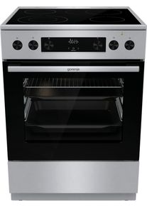Gorenje Elektro-Standherd "GECS6C70", Energieeffizienz: A, silber (silberfarben), Herdsets, Knusprig genie&szlig;en &ndash; ganz ohne Extra-Kalorien - dank AirFry-Funktion, Elektro-Standherd