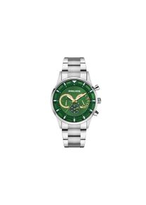 Quarzuhr Police "Driver", gr&uuml;n (silberfarben), Armbanduhren, Herren, Quarzuhr, Armbanduhr, Herrenuhr, Edelstahlarmband, Ideal auch als Geschenk