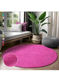 Hochflor-Teppich Sanat "LOCA , auch als L&auml;ufer und in Rund", pink, H:30mm &Oslash;:150cm, Kunstfaser, Teppiche, Hochflor-Teppich, Wohnzimmer, Langflor, Shaggy, Schlafzimmer