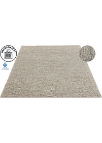 Wollteppich "Ainhoa, handgewebt, Wolle" Gr. 4, beige (sand), B:160cm H:12mm L:230cm, Acryl, Kunstfaser, Wolle, LeGer Home by Lena Gercke, Teppiche, Wollteppich, einfarbig, Wolle, Teppich, Wohnzimmer, Schlafzimmer, Esszimmer, Topseller
