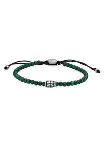 Armband Fossil "Schmuck Geschenk Edelstahl Armschmuck JEWELRY", gr&uuml;n (edelstahlfarben, schwarz, gr&uuml;n, gr&uuml;n), Armb&auml;nder, Damen, 24cm, Edelstahl, Armband, mit H&auml;matit, Tigerauge, Sodalith oder Malachit